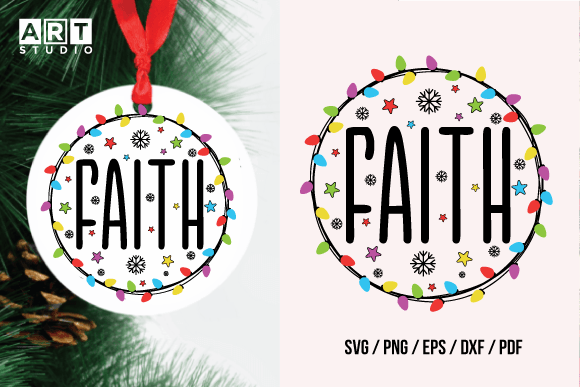 Christmas Round Ornament Faith SVG Review for Real Embroidery Projects
