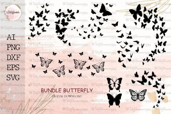 Flying Butterflies Svg