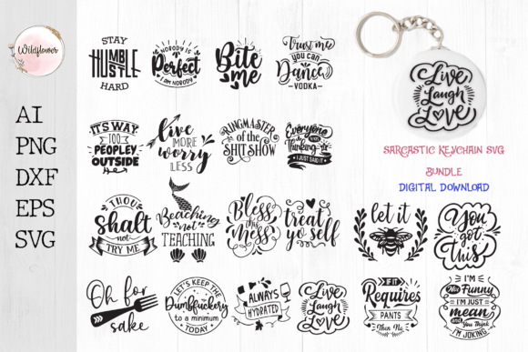 Sarcastic Keychain Svg Bundle