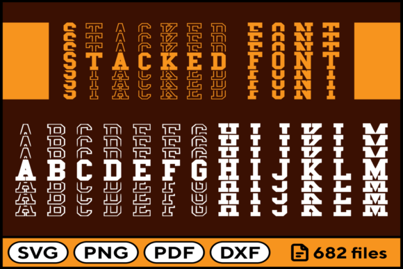Stacked Font Svg Png Pdf Dxf